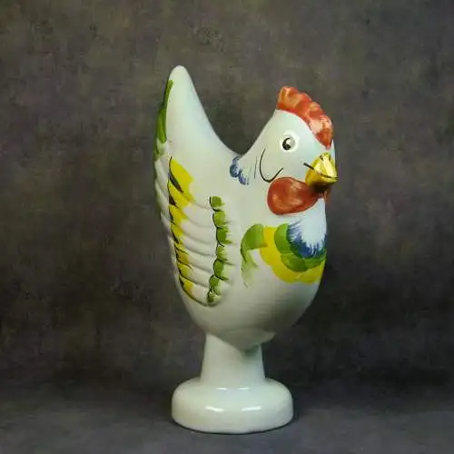 Keramikfigur Huhn mit Blumendesign  