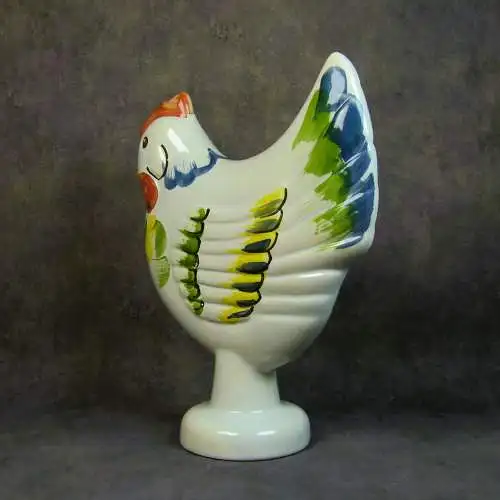 Keramikfigur Huhn mit Blumendesign  