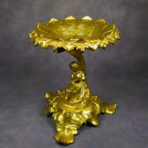 Kerzenhalter Goldguss mit Frauenfigur  