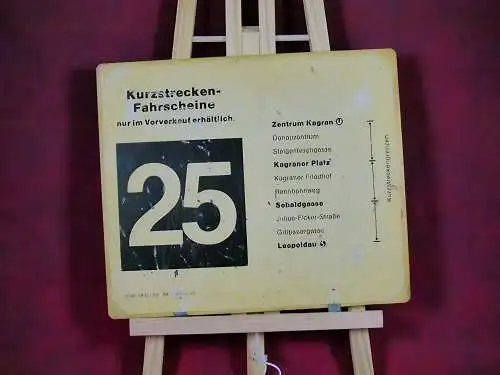 Straßenbahnschild Linie 26 & 25 Wien 