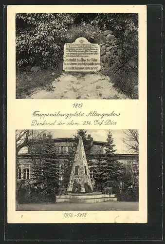 AK Altengrabow, Truppenübungsplatz, Denkmal der ehem. 234. Inf.Div.