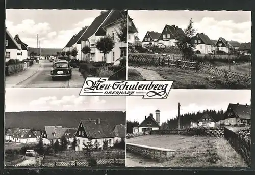 AK Neu-Schulenberg, Hauptstrasse, Ortsansicht und Blick auf das Harzer Umland