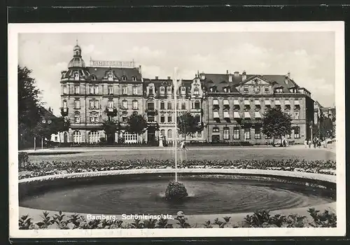 AK Bamberg, Schönleinsplatz mit Bamberger Hof