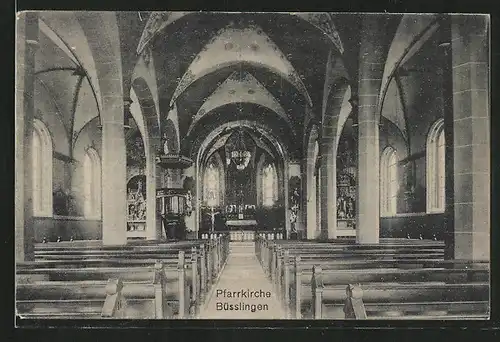 AK Büsslingen, Innenansicht d. Pfarrkirche