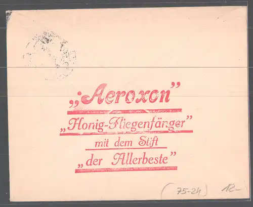 Dekorativer Brief Regensburg, Aeroxon Honig Fliegenfänger Fabrik, Rudolf Hilpert, Dechbettenerstr. 16, Stubenfliege 
