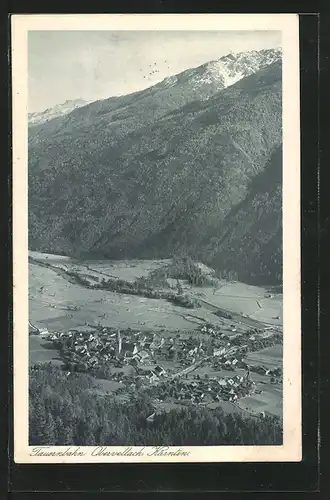 AK Obervellach a. d. Tauernbahn, Blick aus der Vogelschau auf den Ort