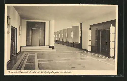 AK Enschede, Raadhuis, Corridor le Verdieping langs de raadhuishal