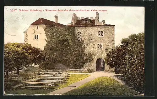 AK Habsburg, Ansicht vom Schloss, Stammschloss des österreichischen Kaiserhauses