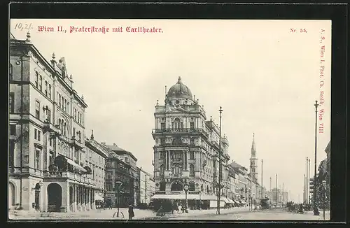AK Wien, Praterstrasse mit Carltheater