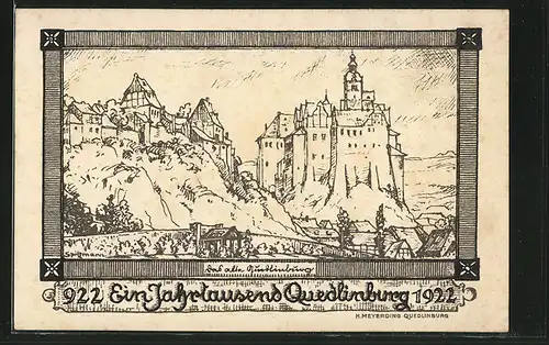 Künstler-AK Quedlinburg, Das alte Quedlinburg, Tausend Jahre Quedlinburg 922-1922