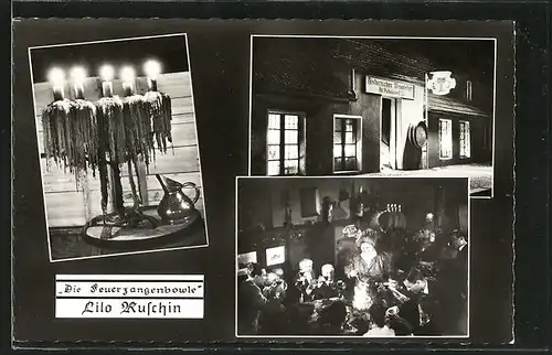 AK Berlin-Spandau, Historischer Weinkeller, Alt Pichelsdorf 32, \"Die Feuerzangenbowle\", Lilo Ruschin