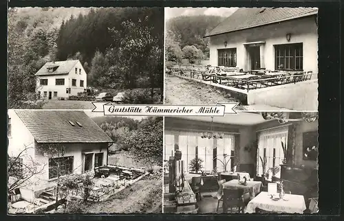 AK Hümmerich, Blick auf Gaststätte Hümmericher-Mühle, Inh. Hermann Hoffmann, Terrasse und Speisesaal
