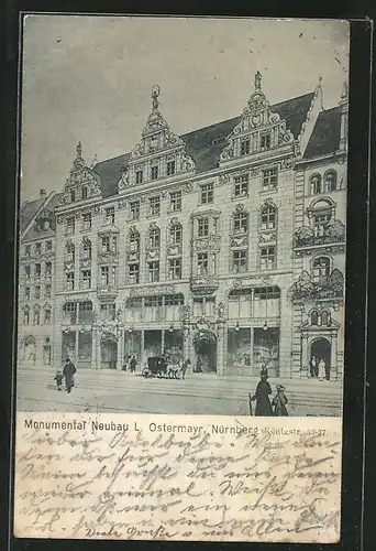 AK Nürnberg, Monumental Neubau v. L. Ostermayr, Königsstrasse 33-34