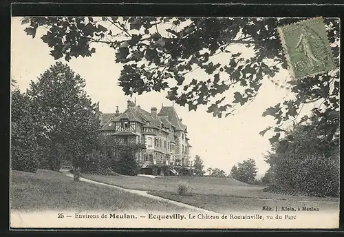 AK Ecquevilly, Le Château de Romainville, vu du Parc
