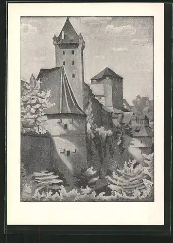 Künstler-AK sign.Erich Stegmann: Nürnberg, Nürnberger Burg