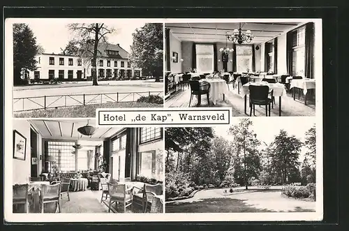 AK Warnsveld, Hotel "De Kap", Inneres und Garten