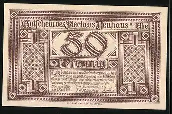 Notgeld Neuhaus an der Elbe 1921, 50 Pfennig, Burg Neuhaus im 14. Jahrhundert