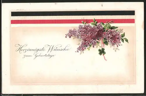 AK Geburtstagsgrüsse vom Deutschen Reich mit Blumen