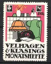 Reklamemarke Monatshefte vom Velhagen & Klasing-Verlag, Wohnzimmer