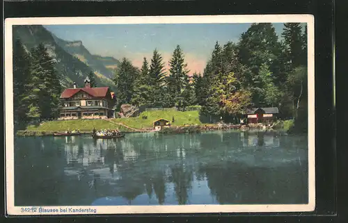 AK Kandersteg, Blausee mit Boots- und Wohnhaus