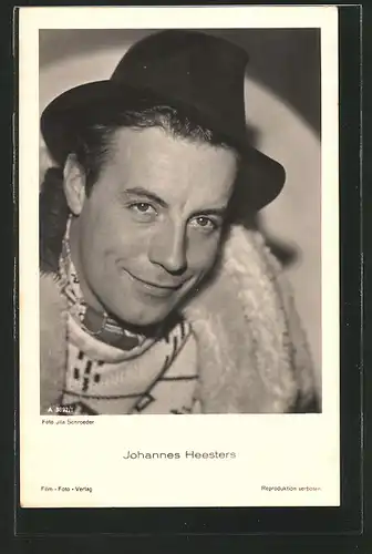 AK Schauspieler Johannes Heesters mit Hut