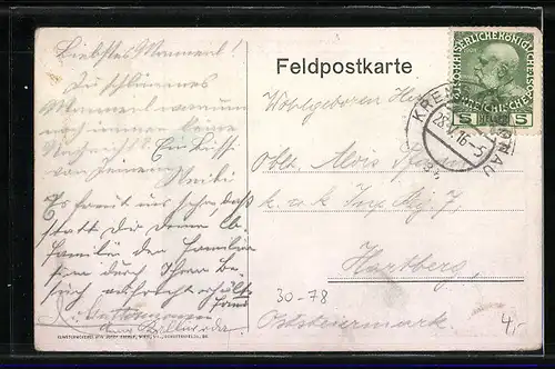 Künstler-AK Kremser-Hütte Offiziersdeckung in der Stellung des Infanterie-Regiment No 84, wohnlicher Unterstand