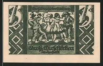 Notgeld Gross-Wirschleben in Anhalt 1921, 75 Pfennig, Landschaftsmotiv, Gross-Wirschlebener Saaletanz