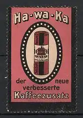Reklamemarke "Ha-Wa-Ka"-Kaffee-Zusatz, "Der verbesserte Kaffee-Zusatz!", Kaffee-Packung