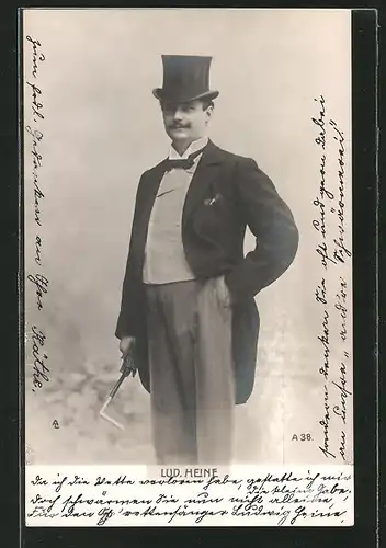 AK Portrait des Schauspielers "Ludwig Heine"