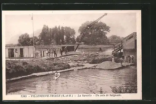 AK Villeneuve-Triage, La Sarcelle - Un coin de baignade