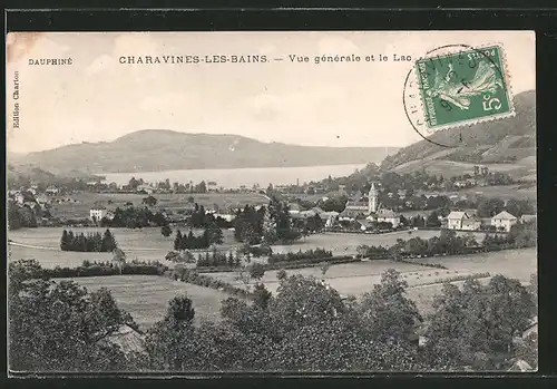 AK Charavines-les-Bains, Vue générale et le Lac