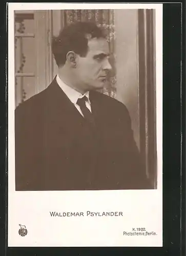 AK Schauspieler Waldemar Psylander im Anzug