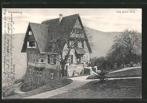 AK Heidelberg, Villa Edwin Wild, Strasse. Schloss-Wolfsbrunnen-Weg 11