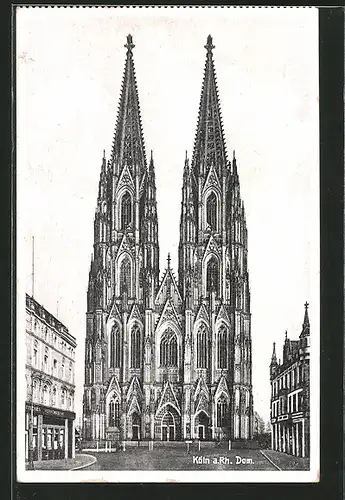 AK Köln, Der Kölner Dom, Blick von Westen auf den Dom
