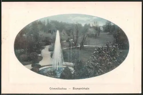 AK Crimmitschau, Wasserspiel im Bismarckhain