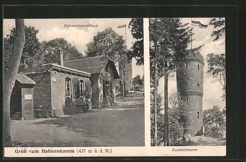 AK Mömbris, Gasthaus Hahnenkamm, Aussichtsturm