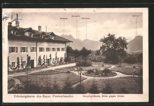 AK Brannenburg, Erholungsheim des Bayer. Postverbandes, Hauptgebäude