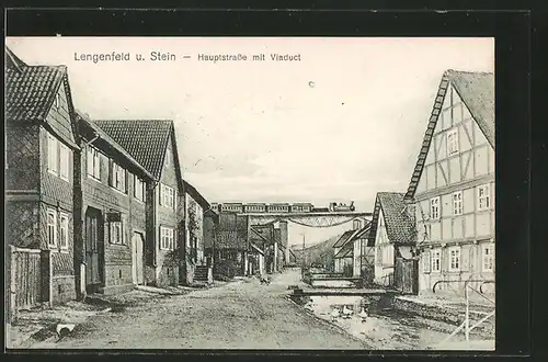 AK Lengenfeld u. Stein, Hauptstrasse mit Viaduct