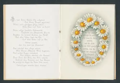 Glückwunschkarte zur Konfirmation, Gedicht von Siegfried August Mahlmann, Vater unser im Blumenkranz