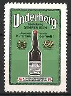 Reklamemarke "Underberg"-Likör der Firma Boonekamp, Rheinberg, Flasche "Underberg" und Firmenlogo