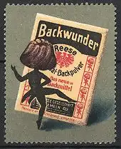 Reklamemarke Reese's "Backwunder"-Backpulver, Kuchen und Backpulver-Packung