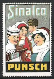 Reklamemarke "Sinalco"-Punsch, Bürger trinken Punsch im Winter