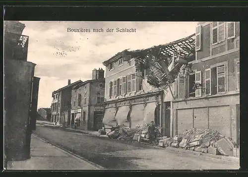 AK Bouxières, Trümmer eines Hauses nach der Schlacht