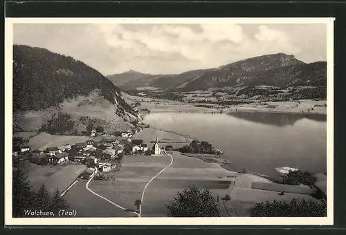 AK Walchsee, Ortspanorama mit See