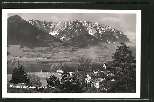 AK Walchsee, Ortsansicht mit Kaisergebirge