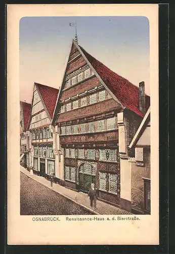 AK Osnabrück, Renaissance-Haus a. d. Bierstrasse