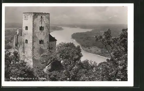 AK Greifenstein a. d. Donau, Blick auf die Burg