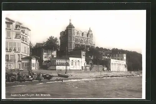 AK Sassnitz, Hotel am Meer mit Wiener Cafe