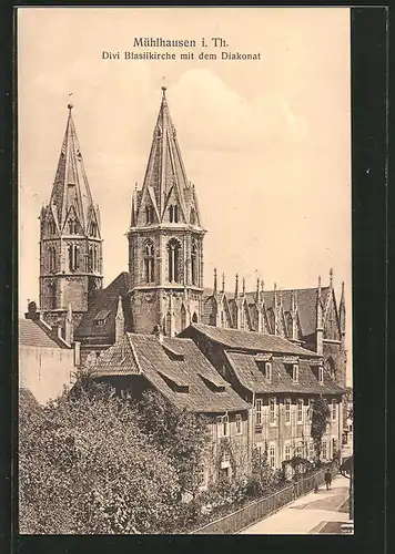 AK Mühlhausen, Divi Blasiikirche mit dem Diakonat