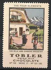 Reklamemarke Tobler Swiss Milk Chocolate, Milk & Cheese Industry, schweizer Senner